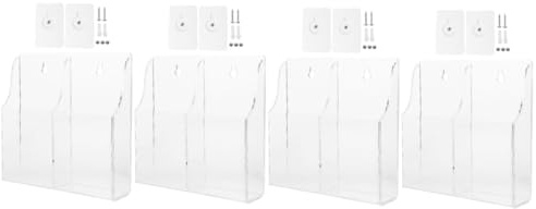 OUNONA 4pcs Wall Mount Remote Holder Storage Box for Tv Air-conditioner Smartphone Charging Stand Organizer Bracket for Home Office