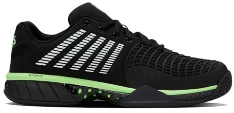 K-Swiss Herren Express Light 3 Tennis Shoe, Black/Soft Neon Green, 42.5 EU