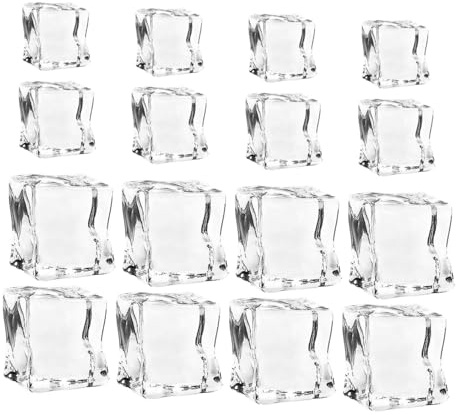 FUNNETOYU 40 St Realistiska Akryl Isbitar i Transparent Kristallutförande Oregelbundna Dekorationsstenar för Bar och Hem Återanvändbara Isfyllda till Vaser och Fotograferingstillbehör