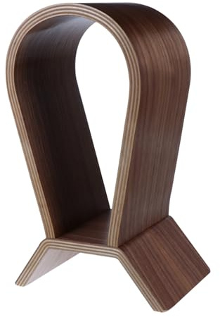 BESPORTBLE Walnut Solid Wood Headphone Stand for Gaming Desk Natural Wood Headset Storage Rack Headphone Display Holder for Home Office