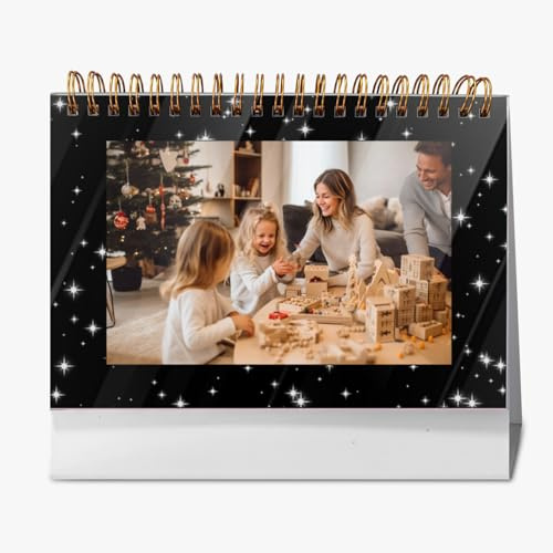 Personalisierter Tischkalender, Personalisierter Desktop Kalender mit eigenen Fotos, Fotokalender Selbst Gestalten, ideal für Büro, Zuhause und Schule, Geschenkidee für Weihnachten