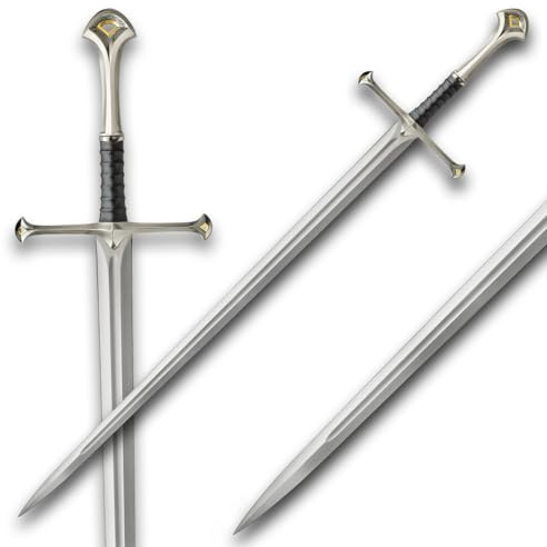 United Cutlery King Elendil's Narsil Sword | Licensed Lord of the Rings Movie Replica | 24K Gold Plated Fittings | Certificate of Authenticity
