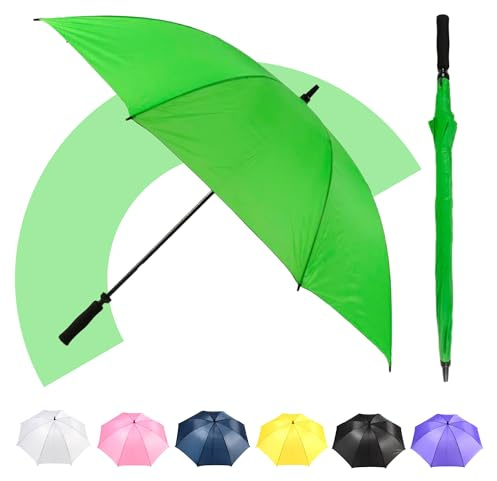 Jollybrolly Golf Regenschirme gerade Gerader Stock Sturmsicher Handbuch geöffnet Golfschirme - 90cm Länge, 120cm Überdachungsspanne - Schwarzer Schaumstoffgriff - Herren & Damen