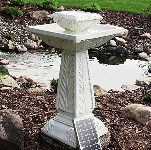 Large Victorian Solar Powered Outdoor Bird Bath Water Fountain Feature Pond Cascade Garden F1