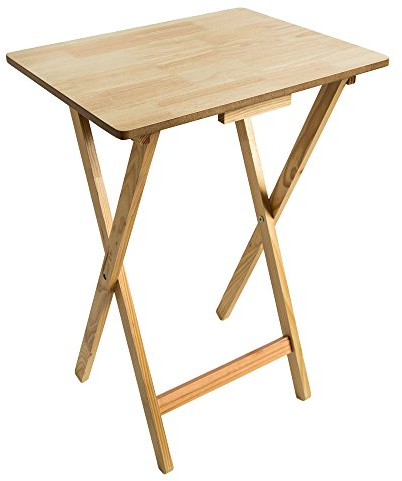 Home Vida Folding Snack Table, Wood, Natural