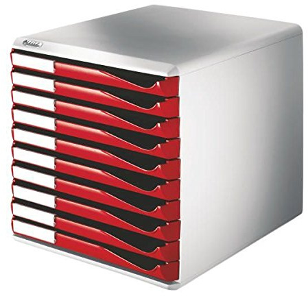 Schubladenbox 10 Laden rot LEITZ 5281 00 25