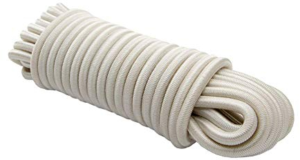 Dreamprint Espansore Corda 20m Bianca- Corda elastica versatile da 10mm Ø per interni ed esterni - Flessibile per fissaggio carico, coperture, campeggio e attività all'aperto