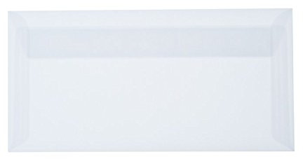 Paper24 50 Briefumschläge DIN Lang - 90 g/m² - Transparent - 110 x 220 mm 11 x 22 cm, selbstklebend mit Abziehstreifen - ohne Fenster