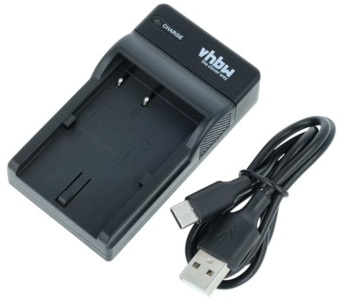 vhbw Chargeur USB-C Compatible avec Canon BP-508 | BP-511, BP-511A, BP-512, BP-514 pour caméra + câble USB-C + témoin de charge