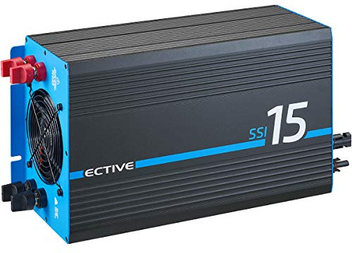 ECTIVE Reiner Sinus Wechselrichter SSI 15-1500W, 20A, 24V auf 230V | Überlastschutz, Überhitzungsschutz, mit MPPT-Laderegler, Spannungswandler, Umwandler, Stromwandler, Batterieladegerät, Inkl
