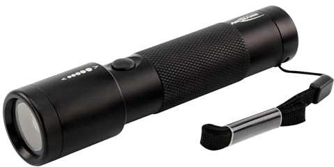 ANSMANN FUTURE T200F professionelle LED Taschenlampe mit Batterien / Handliche Outdoor Leuchte mit stufenloser Fokussierung / 200 Lumen & 2 Funktionen