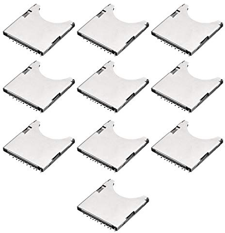 uxcell SD Memory Card Socket Holder Spring Loaded Push Type 10 Pin 10pcs