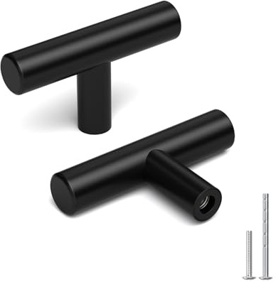 Goldenwarm 10 X Türknauf Schrank Möbelknöpfe Edelstahl Türknauf Türknopf Edelstahl für Kabinett Schublade Gesamtlänge 50mm