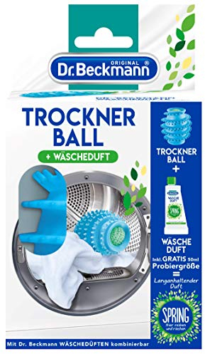 Dr. Beckmann Trocknerball, für frische und kuschelig-weiche Wäsche, mit Wäscheduft befüllbar, inklusiv Gratis-Probe Wäscheduft Spring (1 Ball + 50 ml)