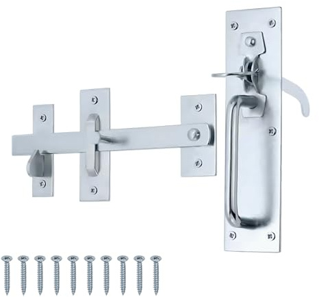 Keypak 150mm (6 Inch) Heavy Duty Suffolk Gate Latch Zinc Galvanised –Wooden Gate Lock & Garden Shed Door Lock with Fixings