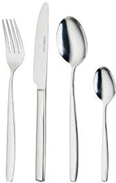 KHG Besteckset 24 tlg für 6 Personen, Edelstahl 18/0 Rostfrei & Langlebig Essbesteck für jeden Anlass 6x Gabel, 6x Messer, 6x Löffel & 6x Teelöffel Modell 711