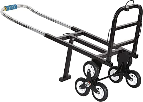 Queiting Transportkarre Klappbar Professionelle Treppenwagen Klettertreppe 200kg 6 Rad Klapptreppe Sack LKW Verformbare Treppe Rostfreier Trolley Transportrahmen Treppenlift