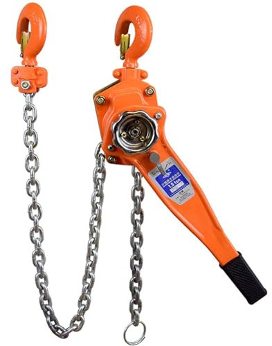 tonchean Chian Hoist 1-1/2 Ton 6m/20ft, Manual Lever Chain Hoist 3307lbs, Block and Tackle Pulley System, Hand Chain Hoists Come Along Winch Chain Manual Ratchet Hoist for Warehouse Garage Dock