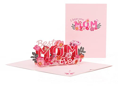 Karte für Mama,3D Pop-Up Karte für Muttertag, Geburtstag, Jubiläum mit Umschlag