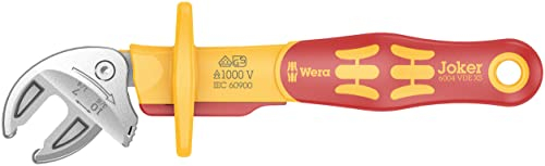 Wera 05020150001 6004 Joker VDE XS, VDE-isolierter, selbstjustierender Maulschlüssel, 7-10 mm (1/4'' - 3/8''), Rot-Gelb