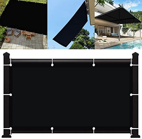 SunSail Wasserdicht Rechteckig 2 x 5.5 m Sonnenschutz Windschutz Terrassen Beschattung mit Ösen und Befestigungsseile für Balkon Terrasse Garten Outdoor, Schwarz