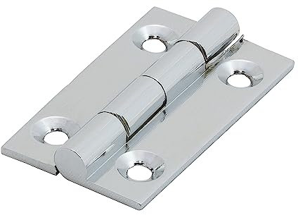 Timco - Massives gezogenes Scharnier Möbelbeschläge - Massives Messing - Chrom poliert (Größe 38 x 22-2 Stück)