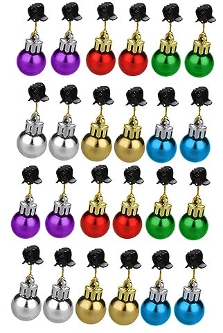 DOITOOL 24stücke Teiliges Weihnachts-bartclip- Bunte Weihnachtsmann-bartkugeln Mit Glocken Leichte Haar Bartdekoration Für Party Festival Und Weihnachtsbaum Schmuck Einfach Zu Tragen Festl