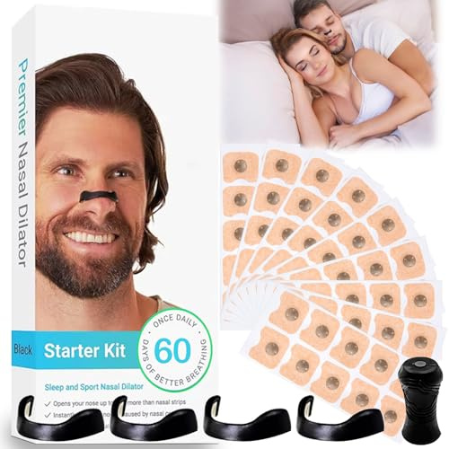 DONGTATA 120PCS Bandes nasales magnétiques de respiration 60 paires Bandes nasales respiratoires anti-ronflement Bandes nasales magnétiques pour le sommeil Bandes nasales magnétiques Organisateur à