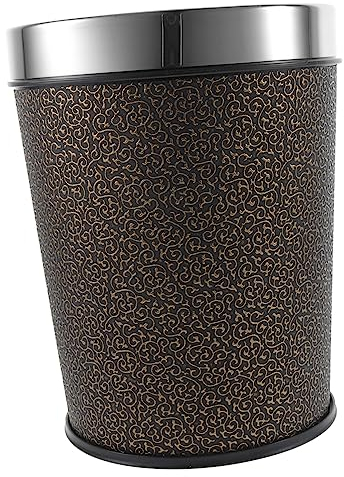 STOBOK Vintage Mülleimer 5l aus Kunststoff und Leder für Zuhause