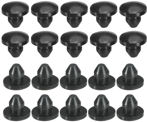 PATIKIL Silicone Round Hole Plugs 4mm/0.16inch, 20 Pack Protective Cover Cap Head for Locking Furniture Hole Plugs, Black