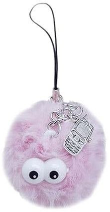 Jiqoe Süße Plüsch-Monster-Anhänger, Kette, Handy-Riemen, Taschenanhänger, hängende Dekoration für Schlüssel, Tasche, Geldbörse, violett