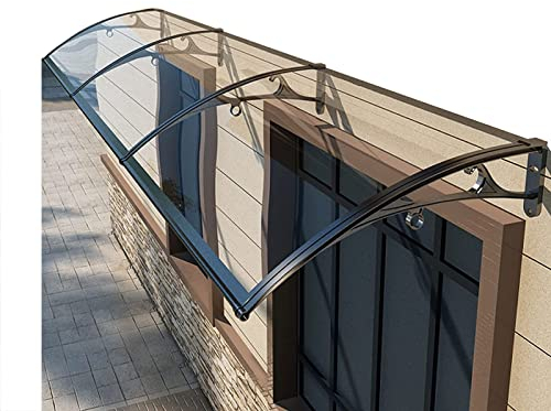 Terrassentür-Fenster-Markise, Türüberdachung, Polycarbonat-Abdeckung, Vordächer, Sonnenschutz, Überdachung, UV-Regenschutz, mit Halterung aus Aluminiumlegierung, Fenster, das große Waschbeck