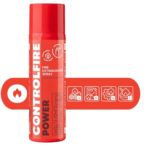 Control Fire Spray extincteur 500ml - Pour la maison, la cuisine, le camping et les déplacements – polyvalent, portable et léger – classes de feu A, B, D, F