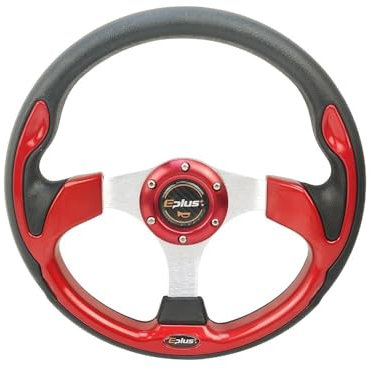 Sportlenkrad Auto Sport Lenkrad Racing Typ Universal 13 Zoll 320 MM Aluminium 4 Farbe Modifiziertes Auto Styling Holzlenkrad(RED)