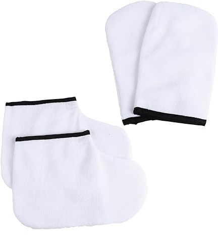 AUTSUPPL 4stücke Paraffin Wachshandschuhe Und Booties Für Füße Verstellbarem Riemen Für Heißwachstherapie Und Paraffinbäder Geeignet