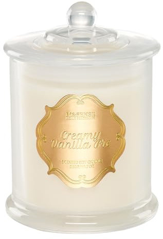 M&SENSE Duftkerze im Glas Duftkerzen Vanille Cremige Vanille-Torte Duft 360g Kerze mit langer Brenndauer über 60 Stunden Sojawachskerze als Heim Deko Geschenk für Frauen