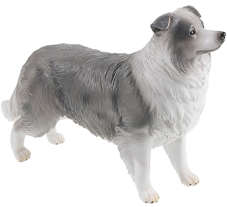 KOMBIUDA Border Collie Model Dog Figurine Realistic Plastic Puppy Figure Cartoon Dog Ornament Model for Boys and Girls Garden Decor