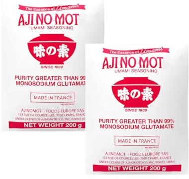 YIJIA | AJI NO Umami seasoning 99% Glutamato 200Gr - Como potenciador del sabor, este condimento se usa ampliamente en platos caseros (Paquete de 2)