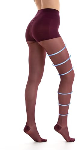 Gi&Gi Damen-Strumpfhose mit abgestufter Kompression, durchscheinend, 140 den, formende Kompressionsstrümpfe 18-21 MMHG