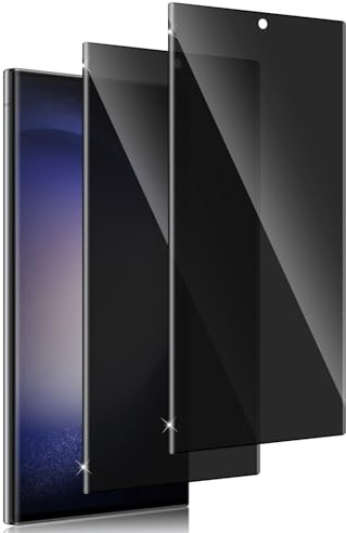 Holilo 2 Stück für Samsung Galaxy S23 Ultra 5G Sichtschutz Schutzfolie für Panzerglas Anti-Spy Privacy Sichtschutzfolie schützen Displayschutzfolie Schwarzer Rand Privacy Schutzglas