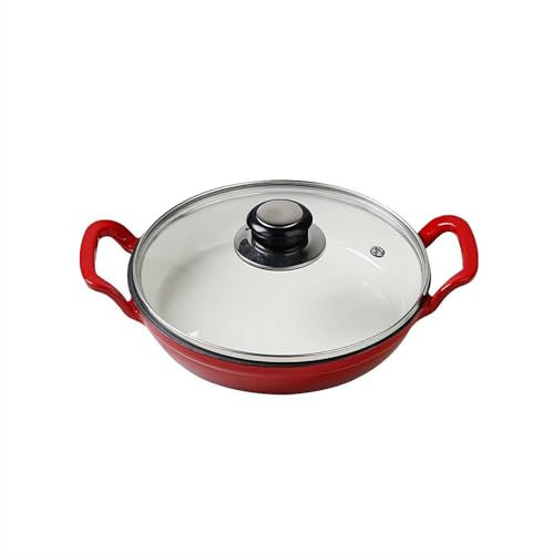 Enameled Cast Iron Dutch Oven - Oval Dutch Oven Casserole - Cast Iron Braiser Pan with Lid - Round Dutch Oven Pot for Slow Cooking