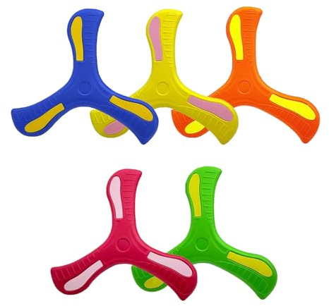 Jilskl 5 Pezzi Boomerang, Giocattoli Boomerang, Frisbee Morbido a Tre Ali, Giocattoli Schiuma Boomerang, Caratterizzato da Un Design a Tre Ali, Adatto Ai Principianti - Giocattoli da Esterno