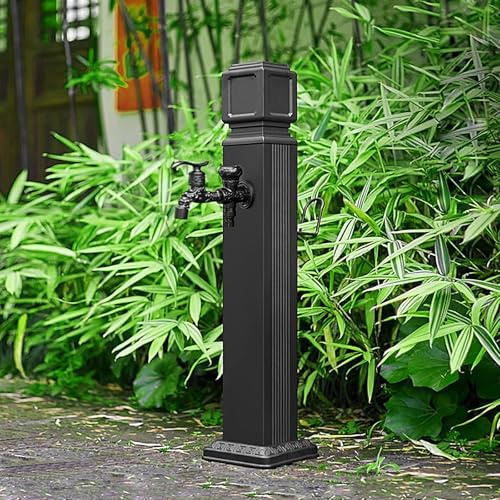 CLLXDZ Colonne d'eau de Jardin Autoportante, Robinet Exterieur Jardin, Fontaine de Jardin avec Pistolet Pulvérisateur de 7,5 m et Crochet(74cm/29in)