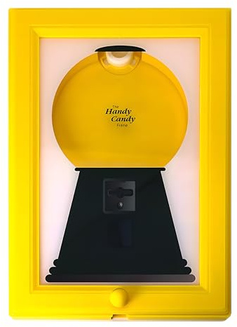 Candy Dispenser Frame, Vintage Sweets Dispenser Holder with Decorative Plastic Photo Frame Picture Display Nuts Dispenser for Gifts, Parties, Birthdays and Home Decor yellow