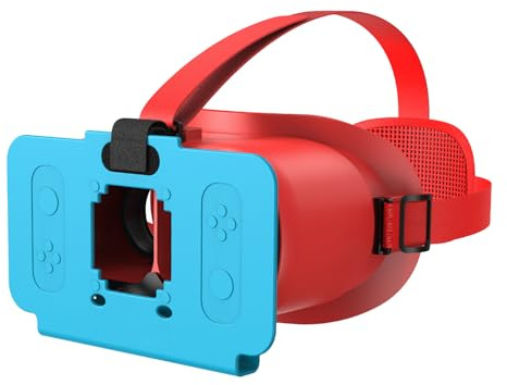 Casque de réalité virtuelle avancée compatible avec Nintendo Switch2, lunettes de réalité virtuelle avec objectifs HD réglables et sangle de tête confortable compatible avec Switch 2 (bleu rouge)