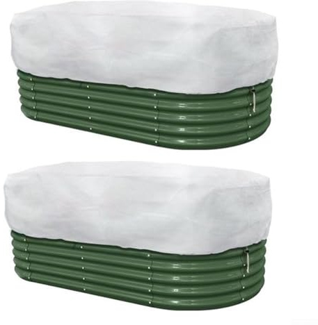 MeevrgR Lot de 2 housses d'hiver pour plantes – 126 x 61 x 50 cm – Sacs de protection contre le gel avec cordon de serrage en tissu non tissé robuste pour plantes en pot (blanc)