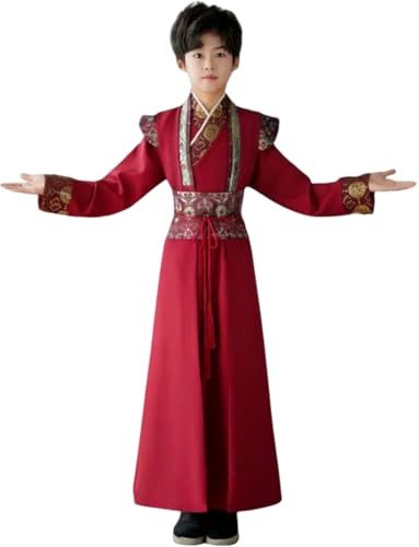 AuspiceMoon Kung Fu Uniform for Kids, Chinese Hanfu Costume for Boys Girls, Costumes for Use in Children's Dress Up Play (110(Height 105~115cm))