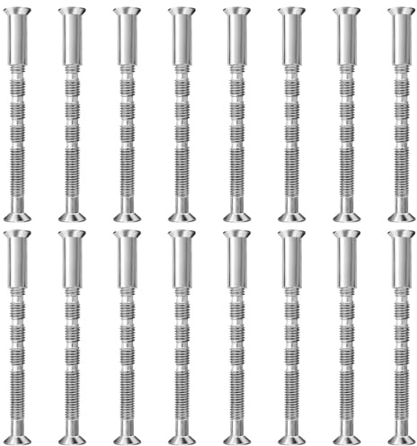 CYLBAQ M5 Door Handle Screws, 16 Sets Nickel Plated Screw M5 Screws Male to Female Connecting Fixing Bolts and Sleeves for Fixing Door Handles, Escutcheons, Cabinet Drawers