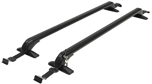JAYEUW Barres de toit, barres de toit, 105 cm, avec clé, uniquement pour la plupart des véhicules de 4 ou 5 portes, capacité de charge de 75 kg, distance entre les gouttières : 115 à 119 cm, distance