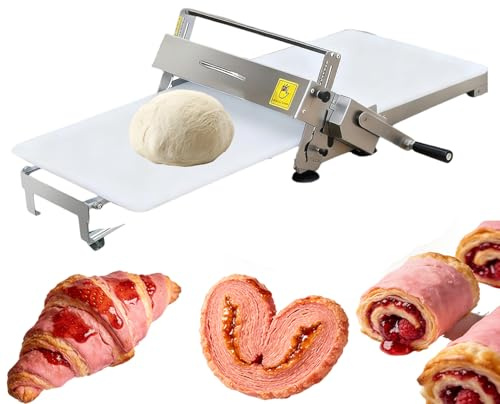 dosiwlatever Sfogliatrice Pasticceria Manuale Pieghevole in Acciaio Inox 304, Macchina per Stendere la Pasta con Spessore Regolabile 2–25 mm, Laminatrice per Pasticceria e Cucina Small